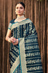 Deeva Sarees Prussian Blue Satin Silk Saree